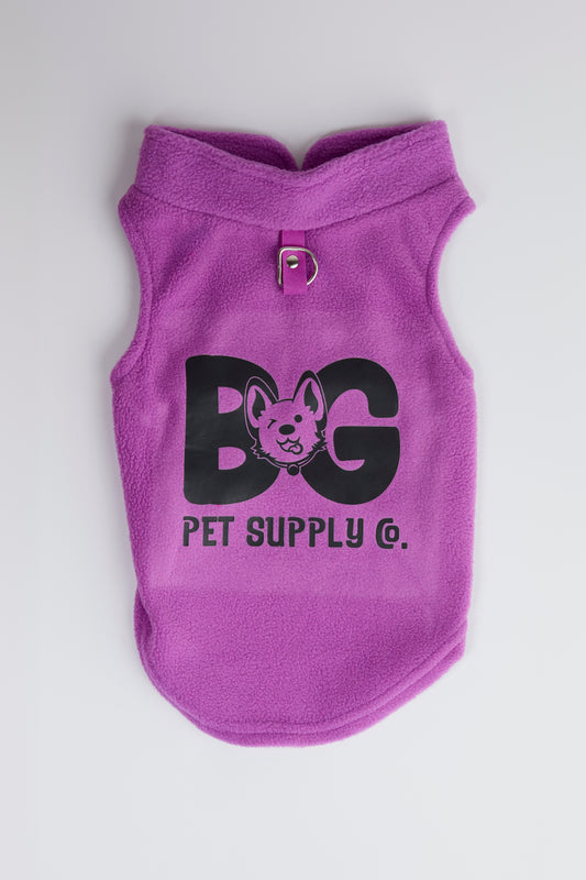 Fleece vest with collar